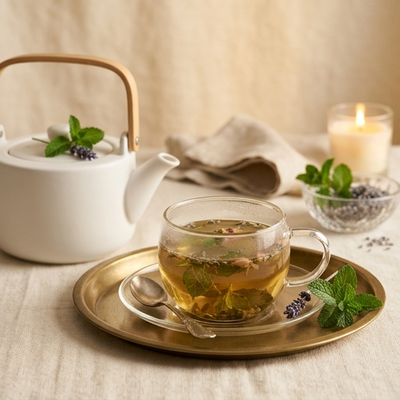 mint lavender herbal infusion